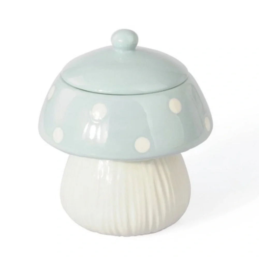 TARGET BULLSEYE PLAYGROUND NWT ceramic dot mushroom canister -6”